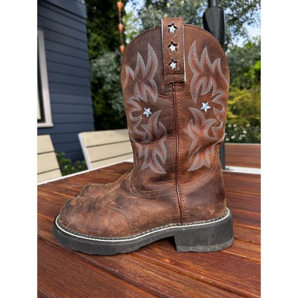 ARIAT ProBaby Western Cowboy Boots Womens 7.5 B Driftwood Brown Performance - Picture 1 of 9